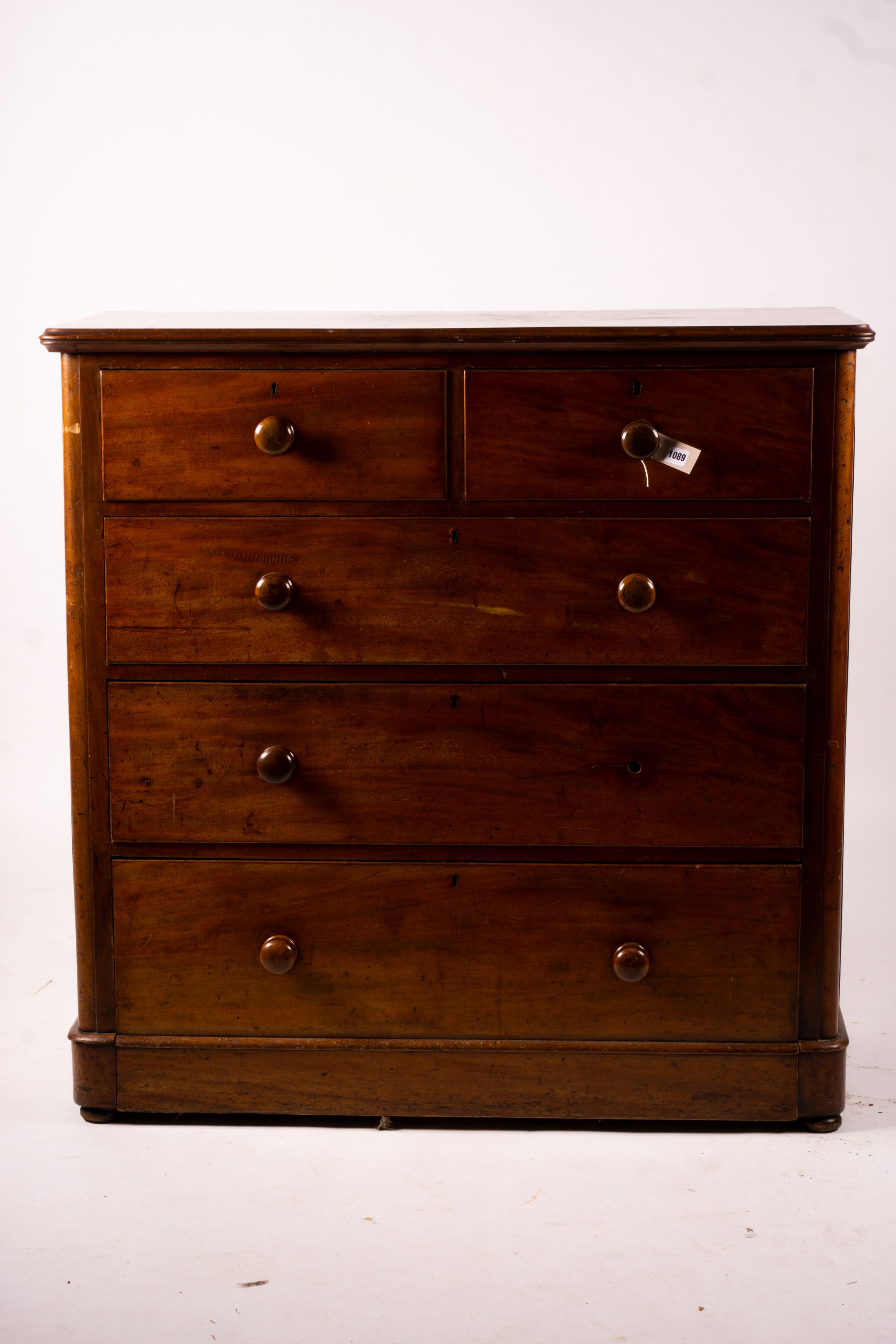 A Victorian mahogany chest, width 112cm, depth 51cm, height 112cm